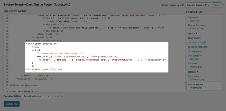 Remove Powered by WordPress Links on the Default Themes